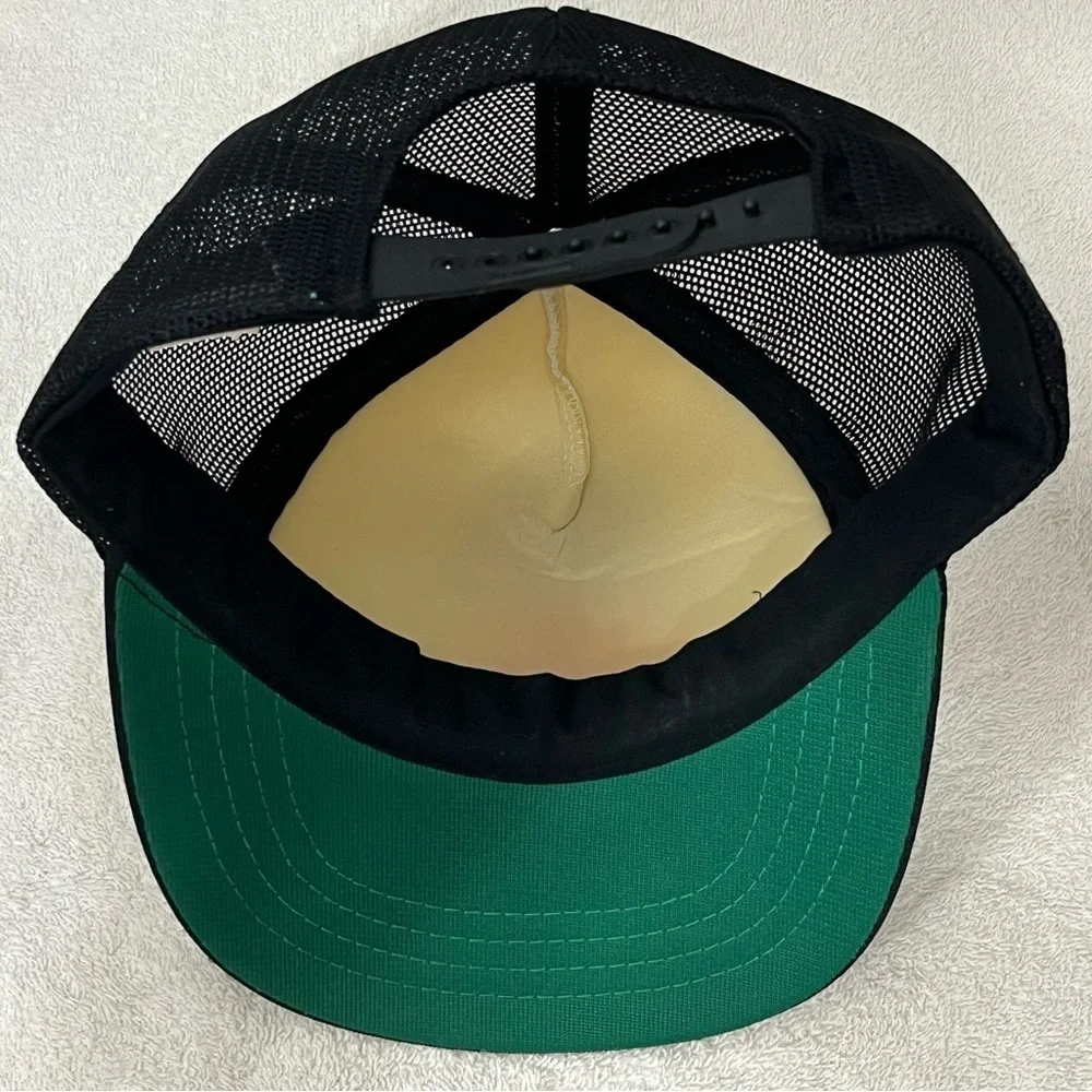 Galveston Island Art on Black & White Adjustable Snap Back Trucker Hat